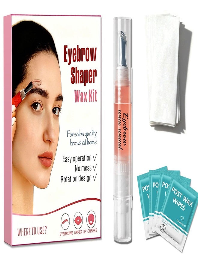 Charmonic Eyebrow Wax Kit, Eyebrow Shaper Pen, Sugar Wax Wand, Facial Hair Removal for Eyebrow, Upper Lip, Cheek, and Moustache at Home with 50 Cotton Strips and 6 Calming Wipes for All Skin Types for Women - Image 1